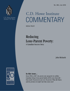 COMMENTARY C.D. Howe Institute Reducing Lone-Parent Poverty: