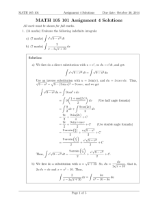 MATH 105 101 Assignment 4 Solutions