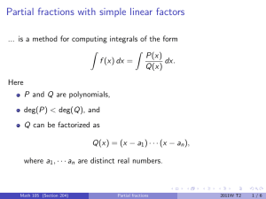 Partial fractions with simple linear factors