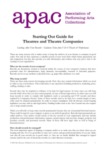 Starting Out Guide for Theatres and Theatre Companies