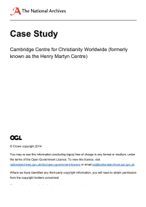 Case Study  Cambridge Centre for Christianity Worldwide (formerly