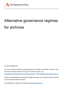 Alternative governance regimes for archives