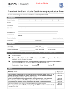 Friends of the Earth Middle East Internship Application Form