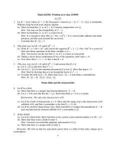 Math 422/501: Problem set 6 (due 21/9/09) √ 2) Q(