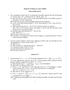 Math 613: Problem set 1 (due 15/9/09) Some number theory 1.