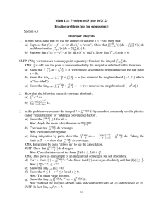 Math 121: Problem set 5 (due 10/2/12) Section 6.5 Improper integrals