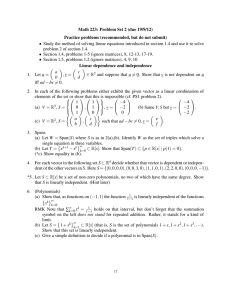 Math 223: Problem Set 2 (due 19/9/12)