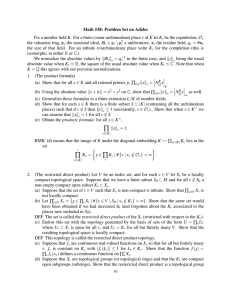 Math 538: Problem Set on Adèles