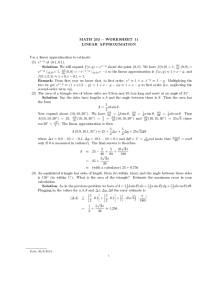 MATH 253  WORKSHEET 11 LINEAR APPROXIMATION (1) e