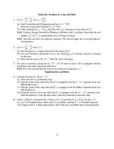 Math 412: Problem set 9, due 26/3/2014 0 1  0