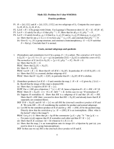 Math 322: Problem Set 5 (due 9/10/2014) Practice problems
