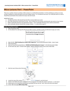 Micro-Lectures Part I - PowerPoint