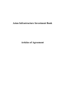 Asian Infrastructure Investment Bank  Articles of Agreement