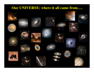 Our UNIVERSE: where it all came from….