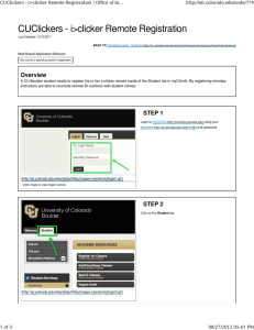 CUClickers - i&gt;clicker Remote Registration