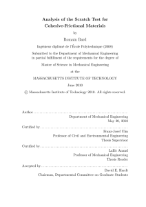 Analysis of the Scratch Test for Cohesive-Frictional Materials Romain Bard