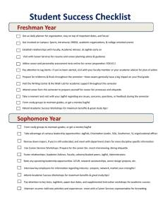 Student Success Checklist Freshman Year