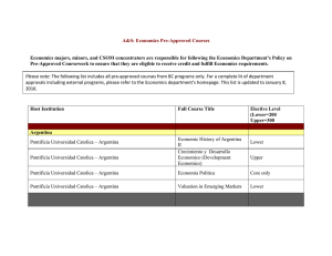 A&amp;S: Economics Pre-Approved Courses