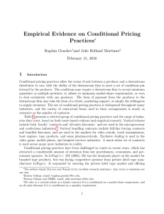 Empirical Evidence on Conditional Pricing Practices 1 ∗