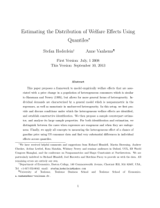 Estimating the Distribution of Welfare Effects Using Quantiles Stefan Hoderlein Anne Vanhems