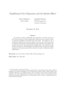 Equilibrium Price Dispersion and the Border Effect ∗ Ryan Chahrour Luminita Stevens