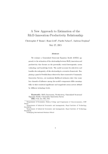 A New Approach to Estimation of the R&amp;D-Innovation-Productivity Relationship Christopher F Baum