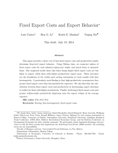 Fixed Export Costs and Export Behavior ∗ Luis Castro Ben G. Li