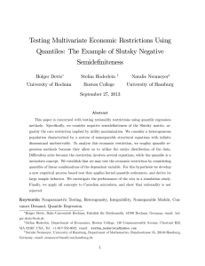 Testing Multivariate Economic Restrictions Using Quantiles: The Example of Slutsky Negative Semide…niteness