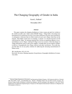 The Changing Geography of Gender in India Scott L. Fulford November 2013