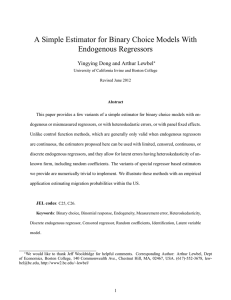 A Simple Estimator for Binary Choice Models With Endogenous Regressors