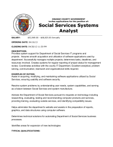 Social Services Systems Analyst