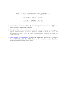 MATH 559 Homework Assignment IV University of British Columbia
