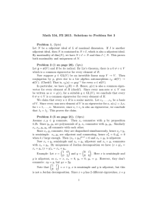 Math 534, Fll 2015. Solutions to Problem Set 3
