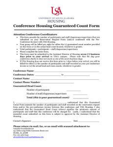 Conference Housing Guaranteed Count Form