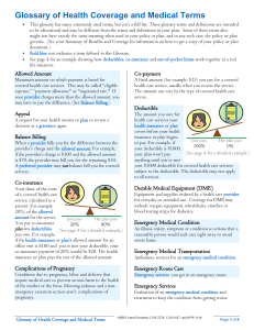 Glossary of Health Coverage and Medical Terms