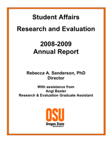 Student Affairs Research and Evaluation  2008-2009