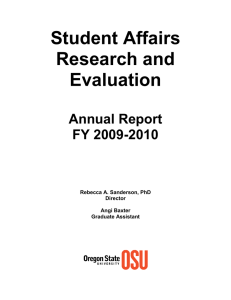 Student Affairs Research and Evaluation Annual Report