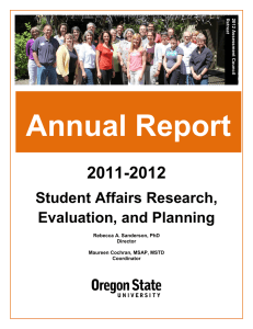 Annual Report 2011-2012 Student Affairs Research, Evaluation, and Planning