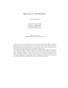 Lectures on D-modules. Victor Ginzburg