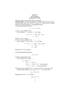 Math 211 First Midterm September 25, 2001