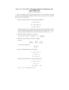Math 211 Fall 2007: Practice Sketch Solutions for 2nd Midterm