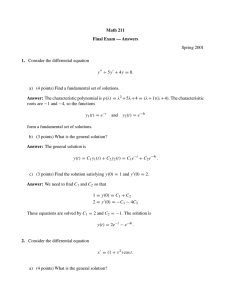 Math 211 Final Exam — Answers 1. Answer: