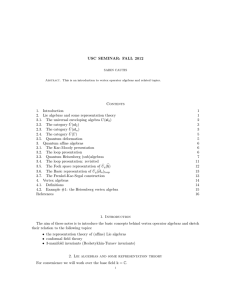 USC SEMINAR: FALL 2012 Contents 1. Introduction