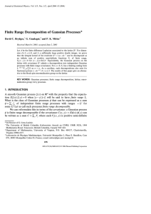 Finite Range Decomposition of Gaussian Processes David C. Brydges, G. Guadagni,