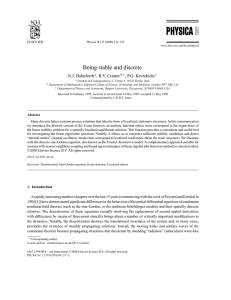 Being stable and discrete N.J. Balmforth , R.V. Craster , P.G. Kevrekidis