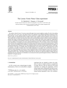 The Lorenz–Fermi–Pasta–Ulam experiment N.J. Balmforth, C. Pasquero, A. Provenzale