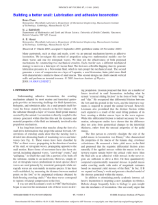 Building a better snail: Lubrication and adhesive locomotion Brian Chan