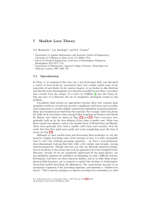 7 Shallow Lava Theory N.J. Balmforth , A.S. Burbidge , and R.V. Craster