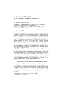 2 Geophysical Aspects of Non-Newtonian Fluid Mechanics N.J. Balmforth and R.V. Craster