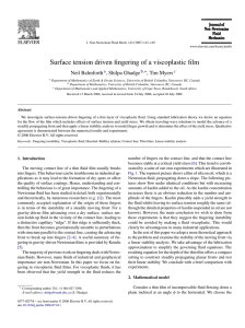 Surface tension driven fingering of a viscoplastic film Neil Balmforth